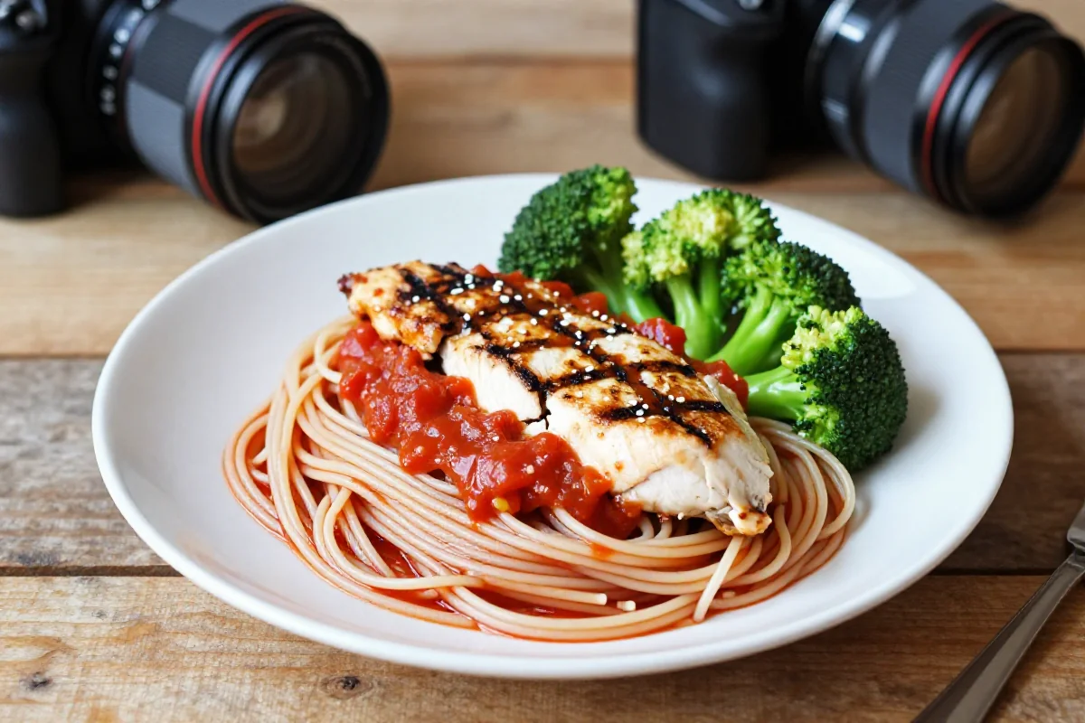 Zdrowy posiłek dla kolarzy: makaron, kurczak i brokuły