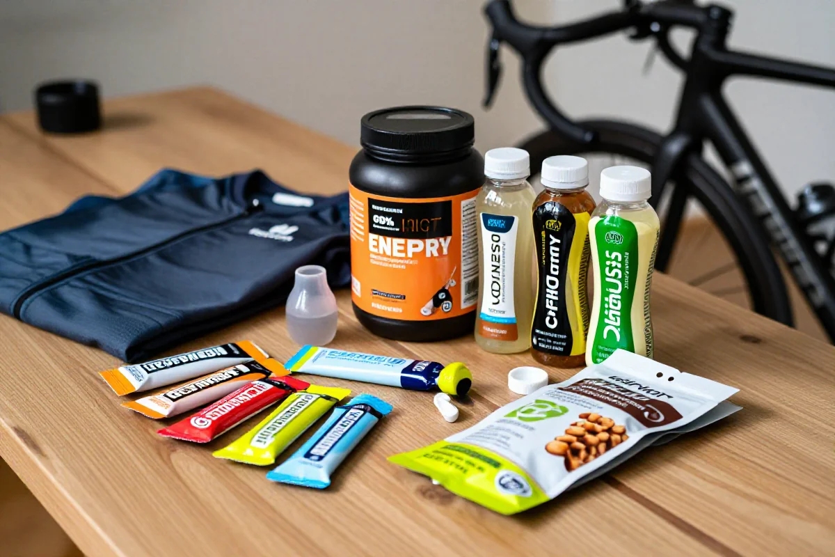 Zestaw żywienia sportowego przed treningiem dla kolarzy szosowych.